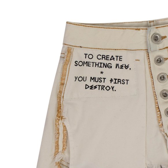 UNRAVEL PROJECT White Reverse Shorts Layered Stretch Leggings Size 24 $665 - Picture 3 of 6